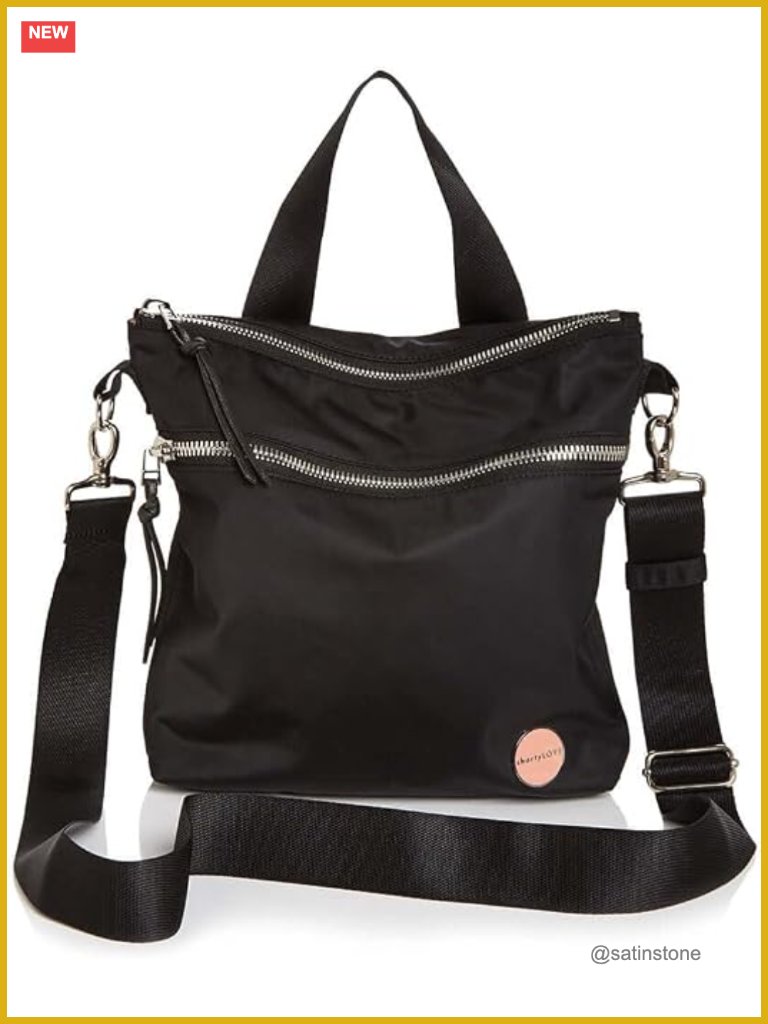 Nylon Crossbody Bag With Adjustable Removable Strap, Medium Hobo Silhouette